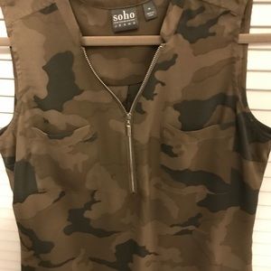 Soho camo sleeveless top